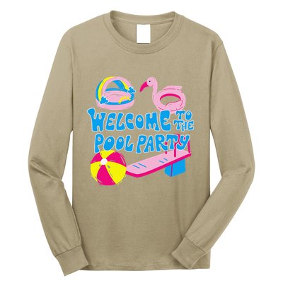 Welcome To The Pool Party Birthday Summer Family Swimming Long Sleeve Shirt