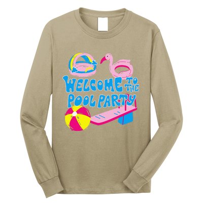 Welcome To The Pool Party Birthday Summer Family Swimming Long Sleeve Shirt