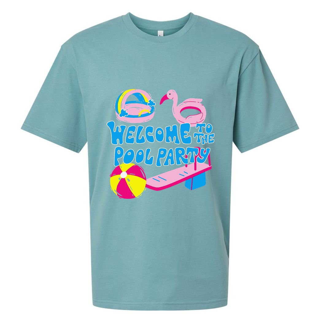 Welcome To The Pool Party Birthday Summer Family Swimming Sueded Cloud Jersey T-Shirt