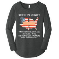 With The Usa So Divided America Flag Women's Perfect Tri Tunic Long Sleeve Shirt