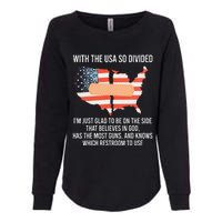 With The Usa So Divided America Flag Womens California Wash Sweatshirt