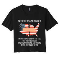 With The Usa So Divided America Flag Women's Crop Top Tee