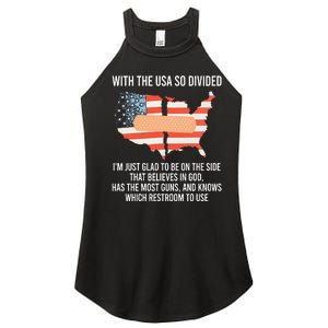 With The Usa So Divided America Flag Women's Perfect Tri Rocker Tank