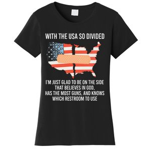 With The Usa So Divided America Flag Women's T-Shirt