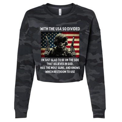 With The USA So Divided Im Just Glad To Be On The Side That Cropped Pullover Crew