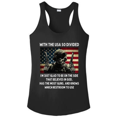 With The USA So Divided Im Just Glad To Be On The Side That Ladies PosiCharge Competitor Racerback Tank