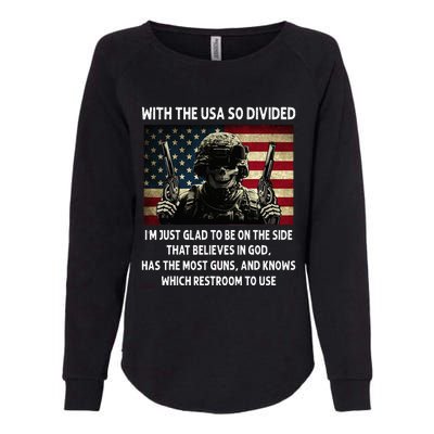 With The USA So Divided Im Just Glad To Be On The Side That Womens California Wash Sweatshirt