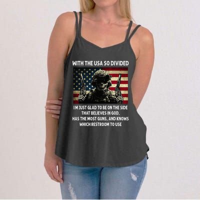 With The USA So Divided Im Just Glad To Be On The Side That Women's Strappy Tank