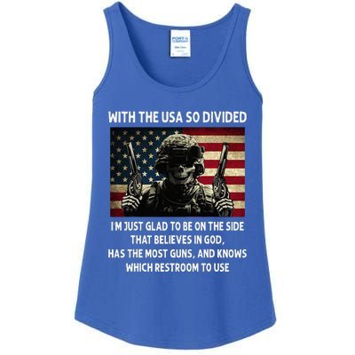 With The USA So Divided Im Just Glad To Be On The Side That Ladies Essential Tank