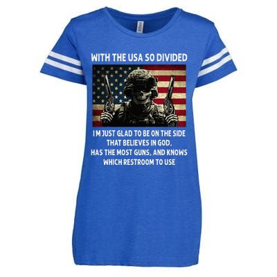 With The USA So Divided Im Just Glad To Be On The Side That Enza Ladies Jersey Football T-Shirt