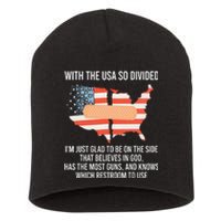 With The Usa So Divided America Flag Short Acrylic Beanie