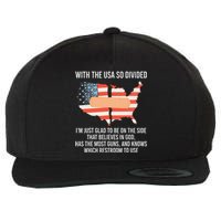 With The Usa So Divided America Flag Wool Snapback Cap