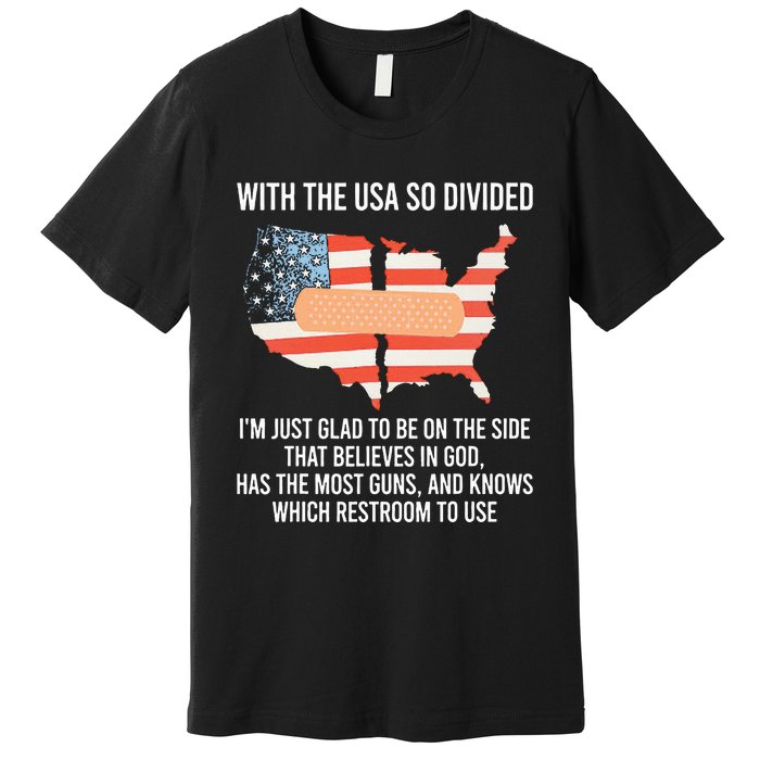 With The Usa So Divided America Flag Premium T-Shirt