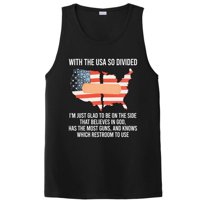 With The Usa So Divided America Flag PosiCharge Competitor Tank