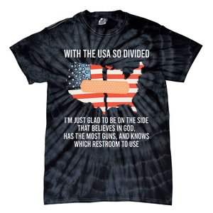 With The Usa So Divided America Flag Tie-Dye T-Shirt