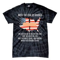 With The Usa So Divided America Flag Tie-Dye T-Shirt