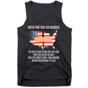 With The Usa So Divided America Flag Tank Top