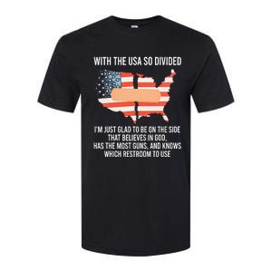 With The Usa So Divided America Flag Softstyle CVC T-Shirt