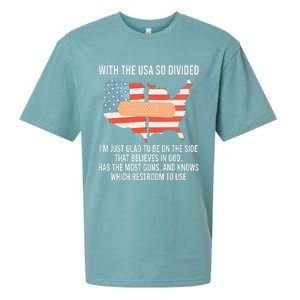 With The Usa So Divided America Flag Sueded Cloud Jersey T-Shirt