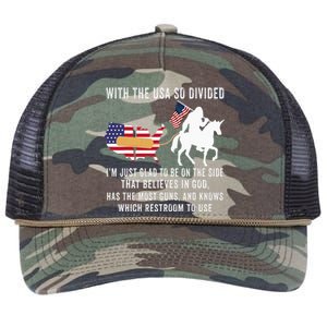 With The Usa So Divided IM Just Glad To Be On The Side Retro Rope Trucker Hat Cap