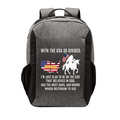 With The Usa So Divided IM Just Glad To Be On The Side Vector Backpack
