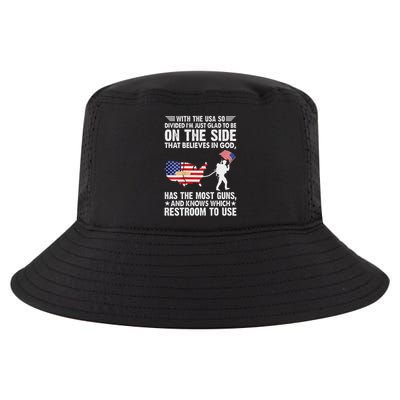 With The Usa So Divide I'm Just Glad To Be On The Side Back Cool Comfort Performance Bucket Hat