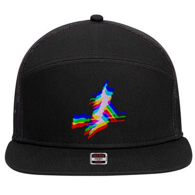 Witch Trippy Vaporwave Halloween Techno Rave Edm Music 7 Panel Mesh Trucker Snapback Hat