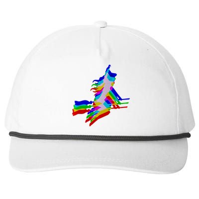 Witch Trippy Vaporwave Halloween Techno Rave Edm Music Snapback Five-Panel Rope Hat