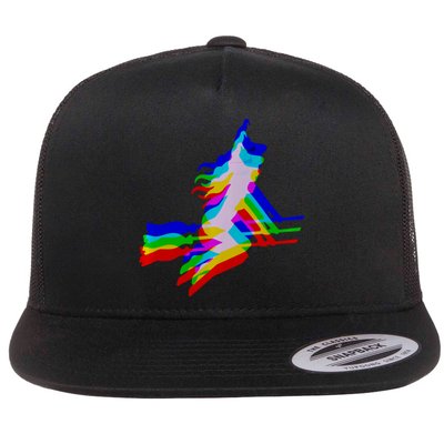 Witch Trippy Vaporwave Halloween Techno Rave Edm Music Flat Bill Trucker Hat