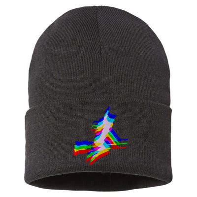 Witch Trippy Vaporwave Halloween Techno Rave Edm Music Sustainable Knit Beanie