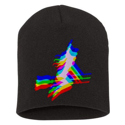 Witch Trippy Vaporwave Halloween Techno Rave Edm Music Short Acrylic Beanie