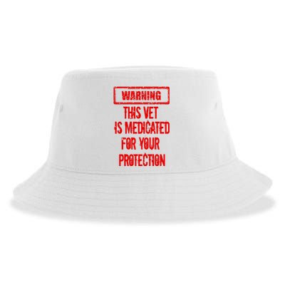 Warning This Vet Is Medicated American Veteran Sustainable Bucket Hat