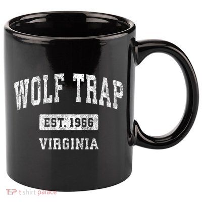 Wolf Trap Virginia Va Vintage Established Sports Design Red Design 11oz C Handle Ceramic Mug