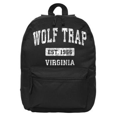 Wolf Trap Virginia Va Vintage Established Sports Design Red Design 16 in Basic Backpack