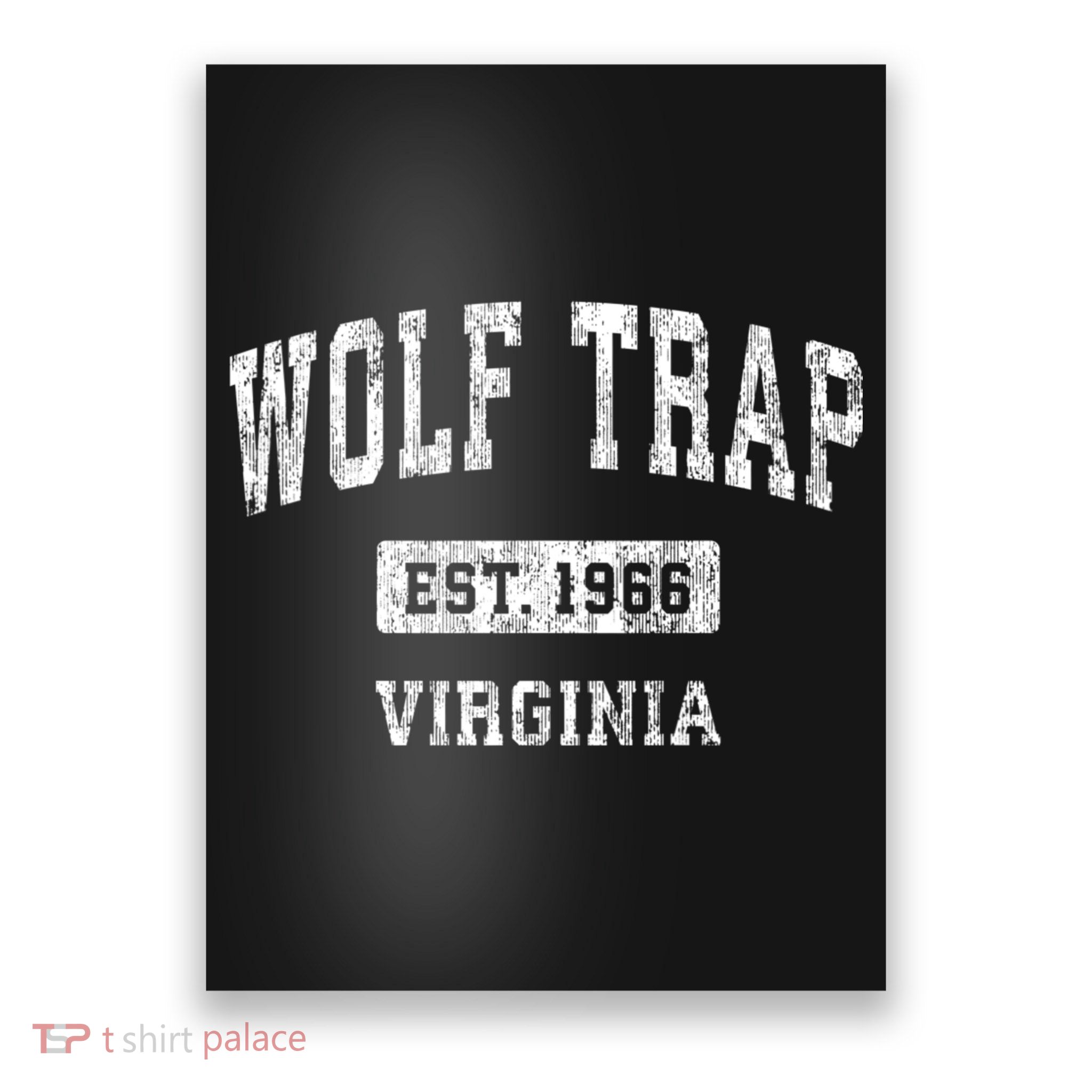 Wolf Trap Virginia Va Vintage Established Sports Design Red Design Poster