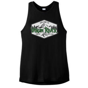 Welcome To Virgin River Home Of Jack's Bar Ladies PosiCharge Tri-Blend Wicking Tank