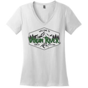 Welcome To Virgin River Home Of Jack's Bar Women's V-Neck T-Shirt