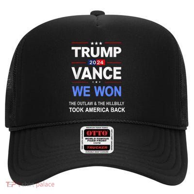 Winner Trump Vance We Won Took Back America Keepsake High Crown Mesh Back Trucker Hat