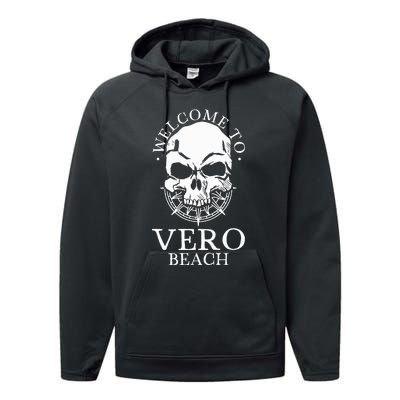 Welcome To Vero Beach Performance Fleece Hoodie