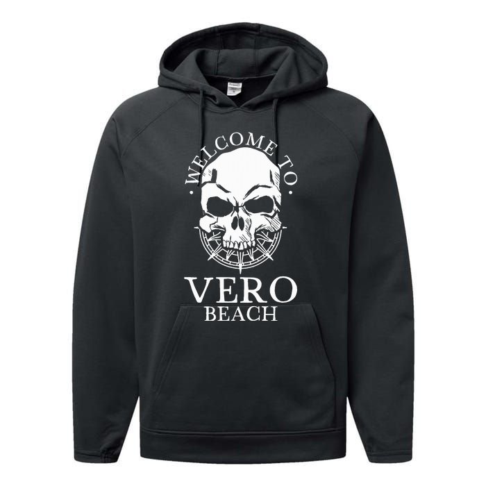 Welcome To Vero Beach Performance Fleece Hoodie