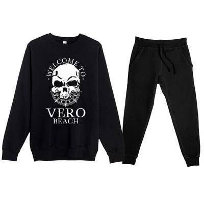 Welcome To Vero Beach Premium Crewneck Sweatsuit Set