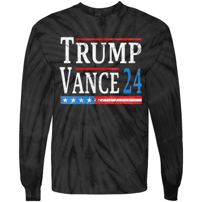 Women Trump Vance 2024 President Trump Supporter Reelection Gift Tie-Dye Long Sleeve Shirt