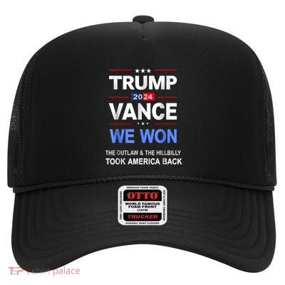 Winner Trump Vance We Won Took Back America Keepsake High Crown Mesh Back Trucker Hat