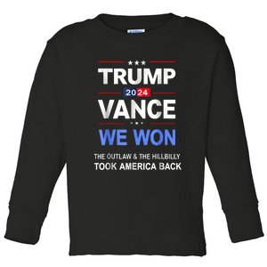 Winner Trump Vance We Won Took Back America Keepsake Toddler Long Sleeve Shirt