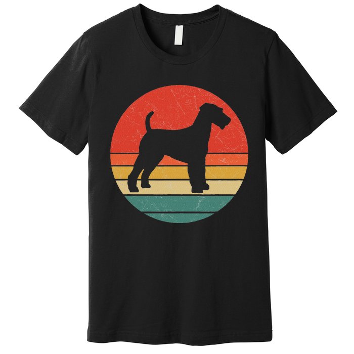 Welsh Terrier Vintage Dog Silhouette Retro Cute Dogs Gift Premium T-Shirt