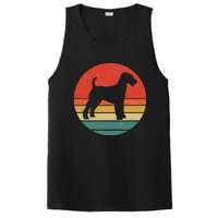 Welsh Terrier Vintage Dog Silhouette Retro Cute Dogs Gift PosiCharge Competitor Tank