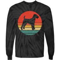 Welsh Terrier Vintage Dog Silhouette Retro Cute Dogs Gift Tie-Dye Long Sleeve Shirt