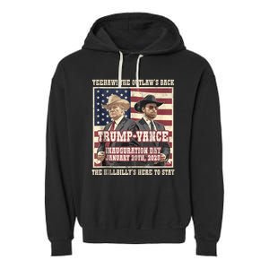 Winner Trump Vance 2024 Outlaw Hillbily Inauguration Garment-Dyed Fleece Hoodie