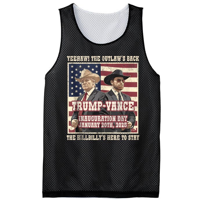 Winner Trump Vance 2024 Outlaw Hillbily Inauguration Mesh Reversible Basketball Jersey Tank