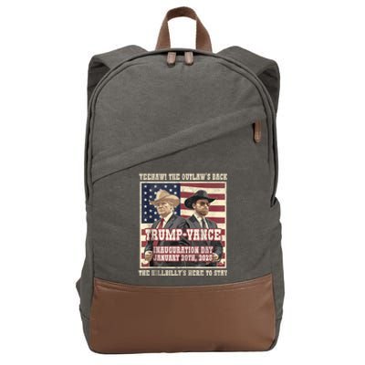 Winner Trump Vance 2024 Outlaw Hillbily Inauguration Cotton Canvas Backpack